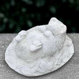 Garden Hedgehog Statue Concrete White Sculpture Animal Decoration Front Door Ornament Hedgehog Lover Gift Wildlife Figurine - thumbnail 1