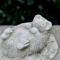 Garden Hedgehog Statue Concrete White Sculpture Animal Decoration Front Door Ornament Hedgehog Lover Gift Wildlife Figurine - thumbnail 2