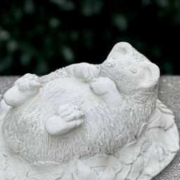 Garden Hedgehog Statue Concrete White Sculpture Animal Decoration Front Door Ornament Hedgehog Lover Gift Wildlife Figurine - thumbnail 4