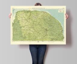 Old Norfolk Map - 1903 English Maps Bartholomew Poster Wall Art Print - thumbnail 1