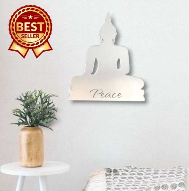 Buddha Acrylic Mirror Wall Art - Personalized Engraving Available - image 1