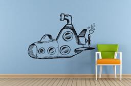Submarine Under Water Navy Sail Boat Old Ship Yat Liner Ocean Sea Lake River Transport Wall Decal Vinyl Sticker Mural Room Decor L1700 - thumbnail 1