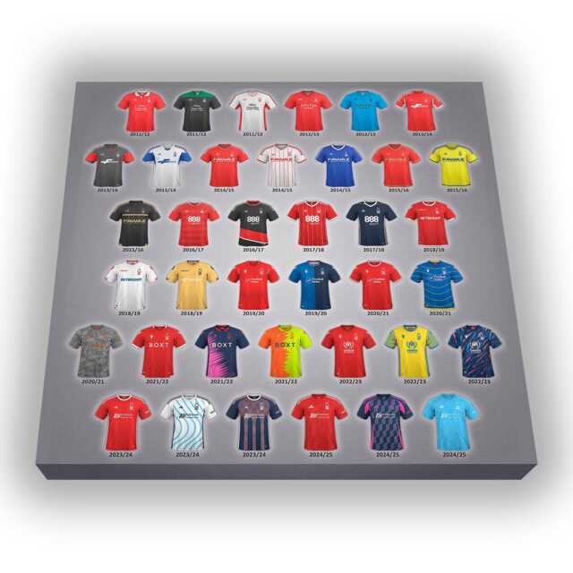 Nottingham Forest, Shirts 2011-25, Wall Canvas, Picture, Print, Art, 67cm X - image 1