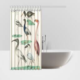 Zoology Birds Plate Animal Shower Curtain - thumbnail 2