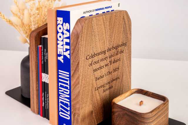 Personalized Bookend, Gift For Dad Or Grandpa, Wooden Book Holder, Engraved Bookends, Custom Retirement Gift, Bookshelf Decor Men - image 1