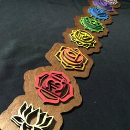 Chakra Wall Art, Wooden Hanging, Decoration, Decor, Kundalini Yoga - thumbnail 4
