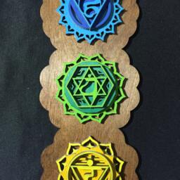 Chakra Wall Art, Wooden Hanging, Decoration, Decor, Kundalini Yoga - thumbnail 3