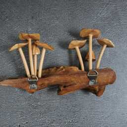 Wood Carving Mushroom Wall Decor Hanging Fairy Figurine 8 - thumbnail 4