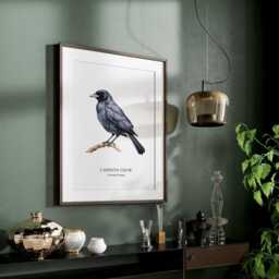 Crow Bird Print Home Decor, British Birds, Wall Posters - thumbnail 3