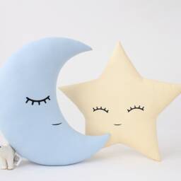 Baby Boy Pillows Moon Cloud Star Cushion Gray Nursery Decor Kids Room Ideas Crib Cot Gift Newborn Birthday Toddler Infant Teepee Decorative - thumbnail 3
