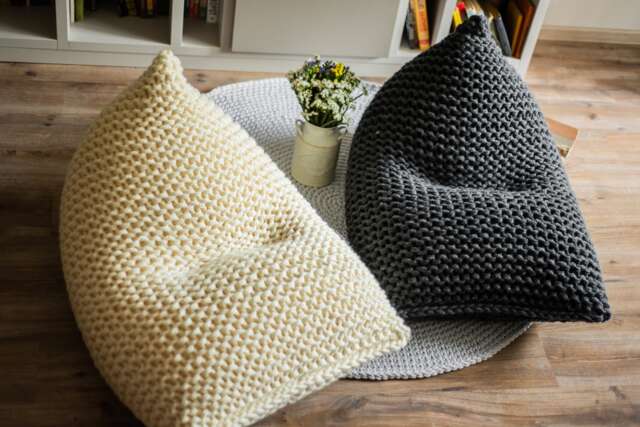 Ivory Bean Bag Chair, Bedroom Reading Accent Floor Pillow, Housewarming Gift, Birthday Unfilled - image 1