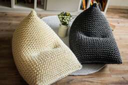 Ivory Bean Bag Chair, Bedroom Reading Accent Floor Pillow, Housewarming Gift, Birthday Unfilled