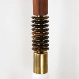 Walnut & Tiger Eye Gemstone Sconce Light Wooden Wall Fixture Bedside Lamp Vanity - thumbnail 3