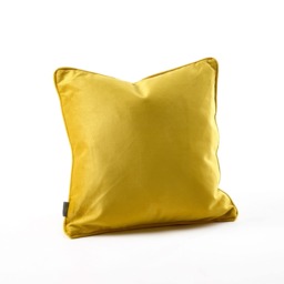 Lemon Yellow Velvet Cushion Double Sided Feather Filled Pillow - 45 X 45cm - thumbnail 1