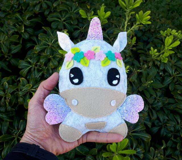 Unicorn - Tooth Fairy Pillow 100% Pure Wool Felt, Perth Australia - image 1