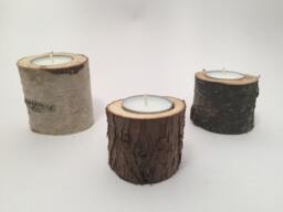 Kerzenhalter Aus Naturholz - Holzdekor - thumbnail 1