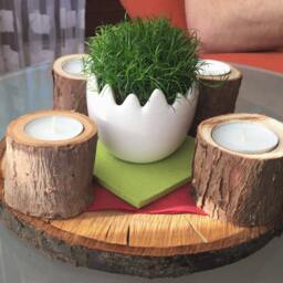 Kerzenhalter Aus Naturholz - Holzdekor - thumbnail 4
