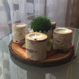 Kerzenhalter Aus Naturholz - Holzdekor - thumbnail 3
