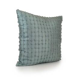 Green Teal Pillow, Throw Pillow Cover, Decorative Cushion Pillowcase, Accent Trendy Cotton Pillow, Velour Detail - thumbnail 2