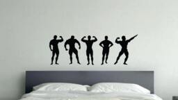 Gym Wall Art, Flexing Body Builder Decal - thumbnail 1