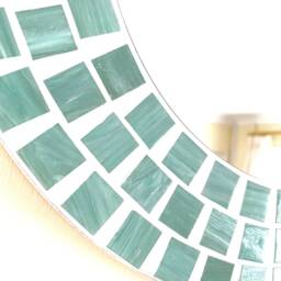 Mint Green Swirl Round Mosaic Mirror - thumbnail 2