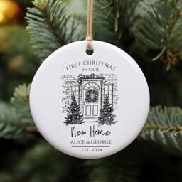 Personalised First Christmas in Our New Home Bauble, Couple Keepsake, Home, Ornament, Housewarming - thumbnail 3