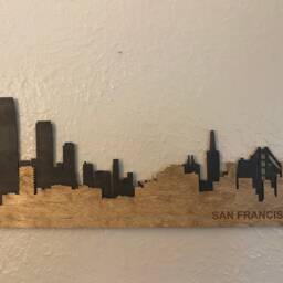 San Francisco Skyline Wooden Sign - Rustic Art Layered Laser Cut Wall Handmade Decor Gift Ideas - thumbnail 2
