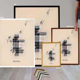 Clan Macrae Scottish Tartan Map - Of Scotland Family Wall Decor, Ready To Hang - thumbnail 3