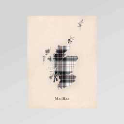 Clan Macrae Scottish Tartan Map - Of Scotland Family Wall Decor, Ready To Hang - thumbnail 2