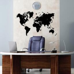 "World Map Earth Wall Decal Sticker Atlas Globe Art #1248 - 28"" High X 49" - thumbnail 1