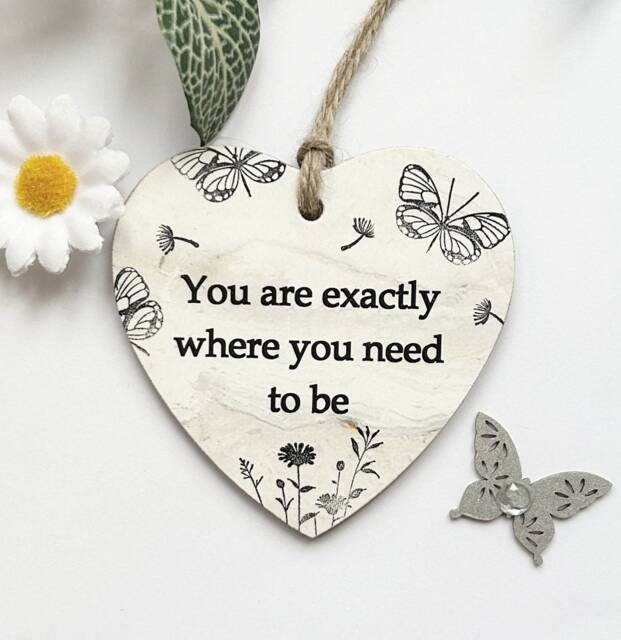 You Are Exactly Where Need To Be Inspirational Friendship Heart Wooden Gift Plaque - image 1