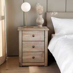 3 Drawer Bedside Cabinet, Wooden Nightstand, Bedroom Storage, Modern Furniture - thumbnail 2