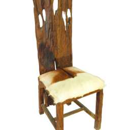 Teak Root Dining Chair Upholstered in Goat Skin - thumbnail 4