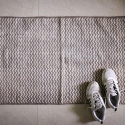 Handprinted Cotton Dhurrie Rug Zig Zag Design, 2x3 - thumbnail 3