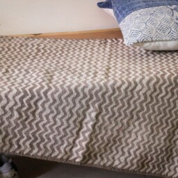 Handprinted Cotton Dhurrie Rug Zig Zag Design, 2x3 - thumbnail 2