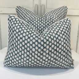 Cushions Made in Fermoie Neutral Black Teal Wicker Luxury Designer Decorative Linen Cushion Pillow Throw Cover - thumbnail 1