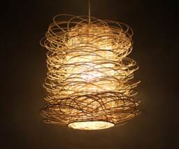 Rattan Pendant Light - Rustic Weave Lighting Fixture - thumbnail 1