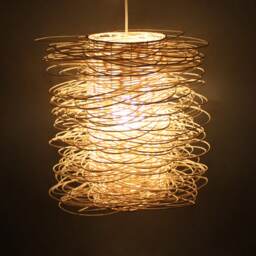 Rattan Pendant Light - Rustic Weave Lighting Fixture - thumbnail 3