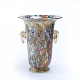 Murano Glass Vase Handmade Italian Gold Leaf Roman Vase - thumbnail 2