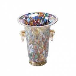 Murano Glass Vase Handmade Italian Gold Leaf Roman Vase - thumbnail 1