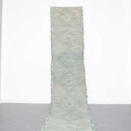 "Handwoven Moroccan Wool Runner Rug Long Geometric Hallway Decor - 15'11"" X 2'9" - thumbnail 1