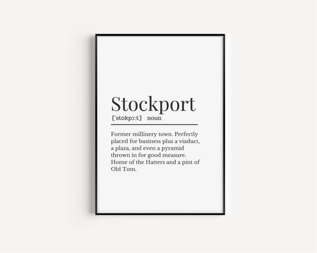 stockport Definition Print, Northern Towns Definitions, Wall Manchester Prints, Gallery - image 1