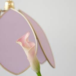 Simple Flower Pendant Light - Lilac & Gold - thumbnail 3