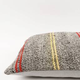 Handwoven Turkish Kilim Lumbar Pillow Cover 16x24 Brown Wool Cushion - thumbnail 4