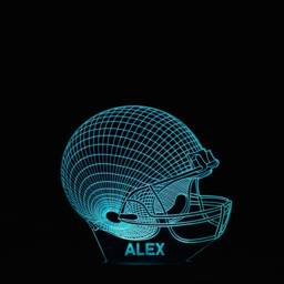 Personalised Football Helmet Night Light Engraved Led Sports Decor - thumbnail 4