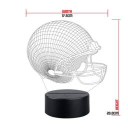 Personalised Football Helmet Night Light Engraved Led Sports Decor - thumbnail 2