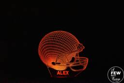 Personalised Football Helmet Night Light Engraved Led Sports Decor