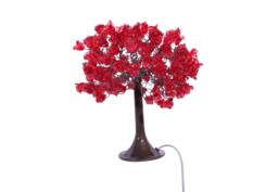 Red Table Lamp, Bedside Lamps With Roses Flowers, Romantic Table Lamp Metal Wires & Red Flowers For Bedroom, Valentine Gift