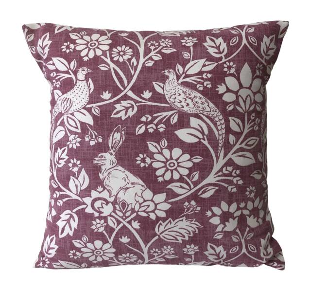 1 X Iliv Heathland Hares & Game Birds Elderberry Purple Off-White Cushion Covers - image 1