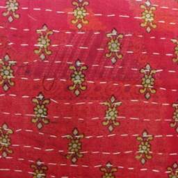 Handmade Floral Kantha Bean Bag Chair Bohemian Cotton Pouf - thumbnail 4